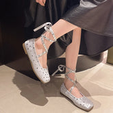 LBSFY  -  Square Toe Flats Women Shoes Shallow Elegant Buckle Shoes 2024 Autumn Designer Fad Ballet Dance Shoes Dress Party Mujer Zapatos